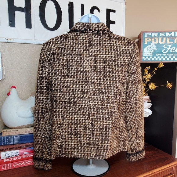 PURSUITS, LTD. WOOL BLEND BLAZER BROWN TWILL SZ 6 - Picture 2 of 4